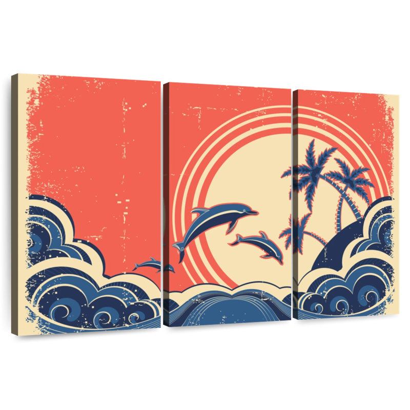 Dauphins de plage rétro Brampt, H 42 po x l 65 po