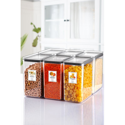 Ensemble de boîte de rangement en plastique transparent (6 pièces), 4,1 x 4,1 x 7,5 po | Conception 100% sans BPA et durable | Idéal pour organiser la maison, le bureau et l'artisanat | Solution empilable et peu encombrante pour tous vos besoins de ran