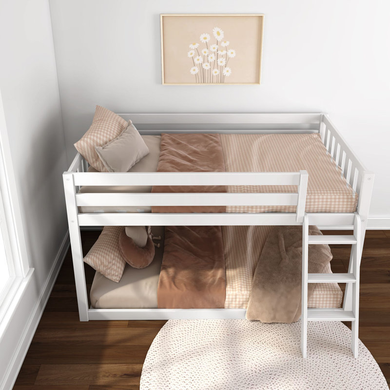 Lit superposé simple en bois massif Lylee, Blanc