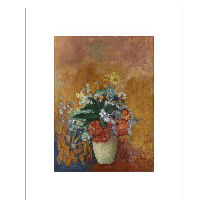 «Vase of Flowers» par Odilon Redon, impression giclée sur cadre, H 16,6 po x l 13,75 po