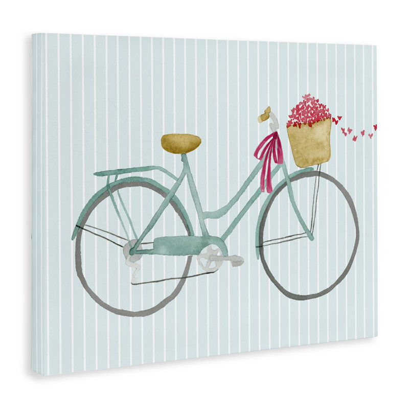 «Cycle Through Love on Stripes», art mural sur toile par Lucille Price, H 16 po x l 20 po