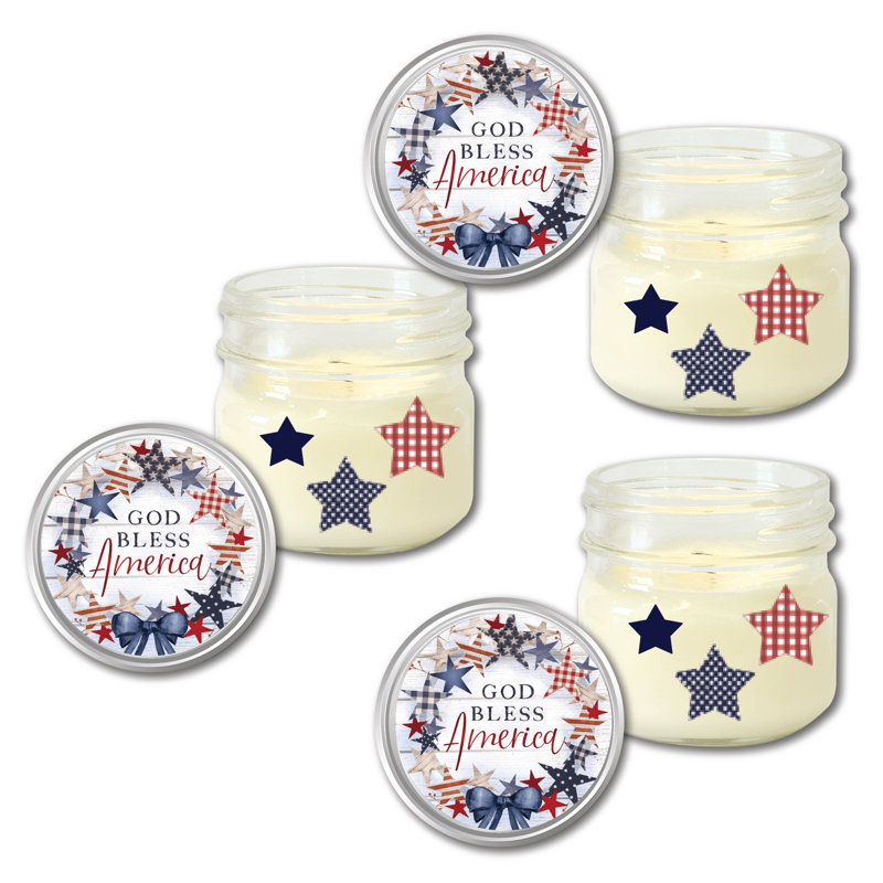 Celebrate 250 God Bless America Wreath 4 oz Citronella bougie en cire de soja 3 pièces Ensemble