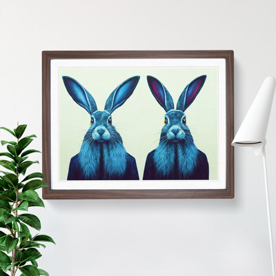 Symmetrical Hares - Single Picture Frame Print