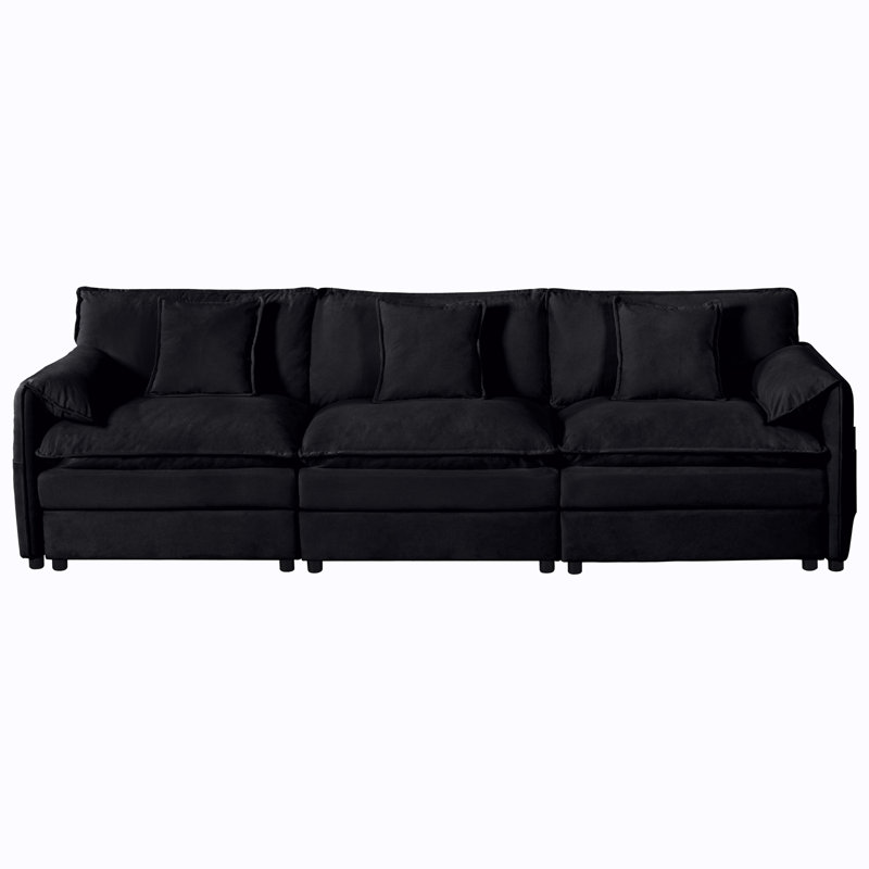 Oversized Deep Seat Sectional Sofa, Modern Cloud Couch, Large 3 Seater Modular Sofa With 3 Pillows For Living Room Bedroom Apartment Office,DIY Combination (Sectional)