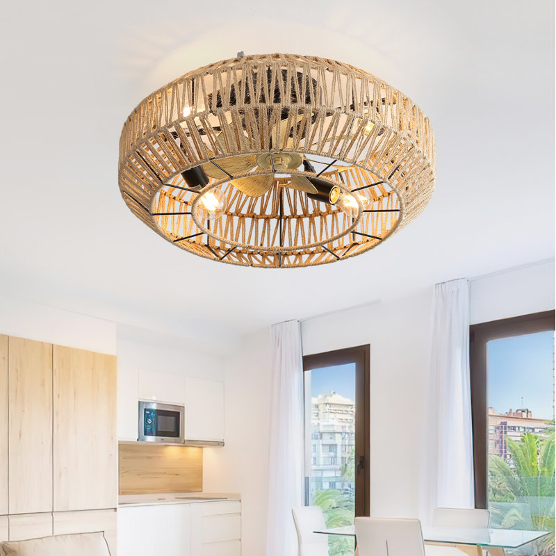 Corabelle 15" 7-ABS Transparent Blade Classic Ceiling Fan Light, RGB Immersive Lighting Effect, APP/Six-Speed Intelligent Control