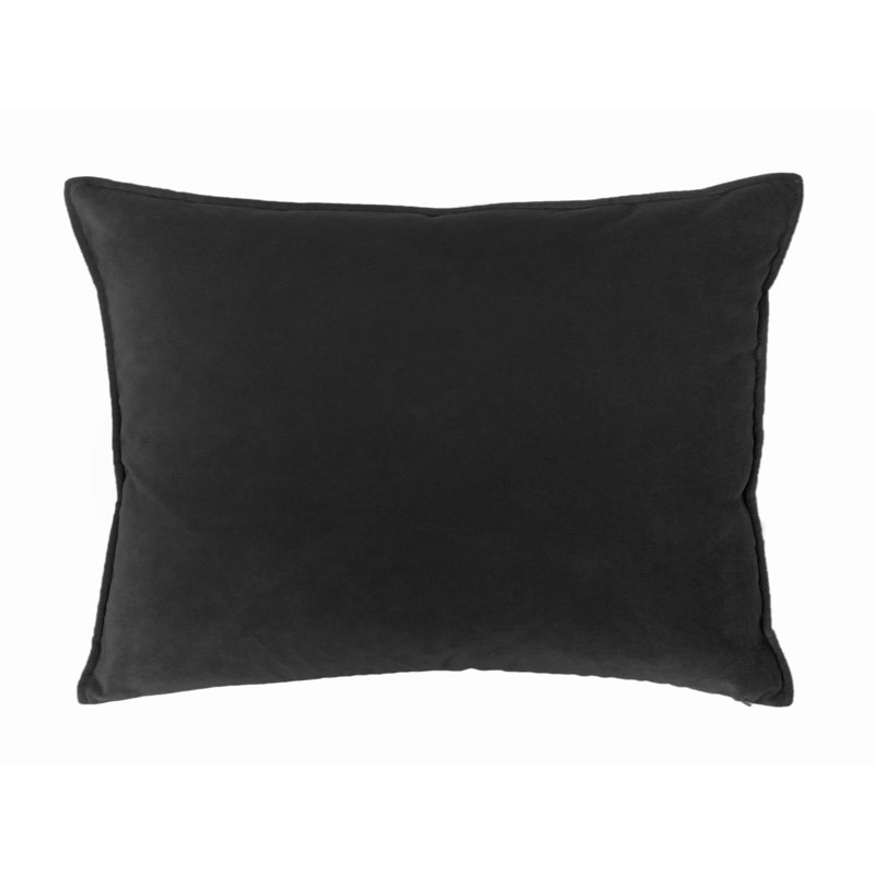 Franklin Washable Velvet Square Pillow Cover & Insert , Black, 26"H x 35"W