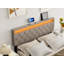 Tête de lit tapissier avec 2 ports USB et lumières DEL Bertwald - Hauteur réglable-1047018618-1046498113