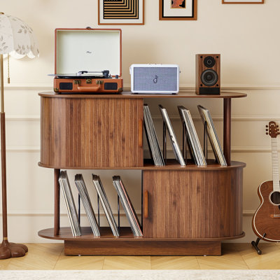 2 lecteurs de disques vinyles audio-vidéo à 2 niveaux