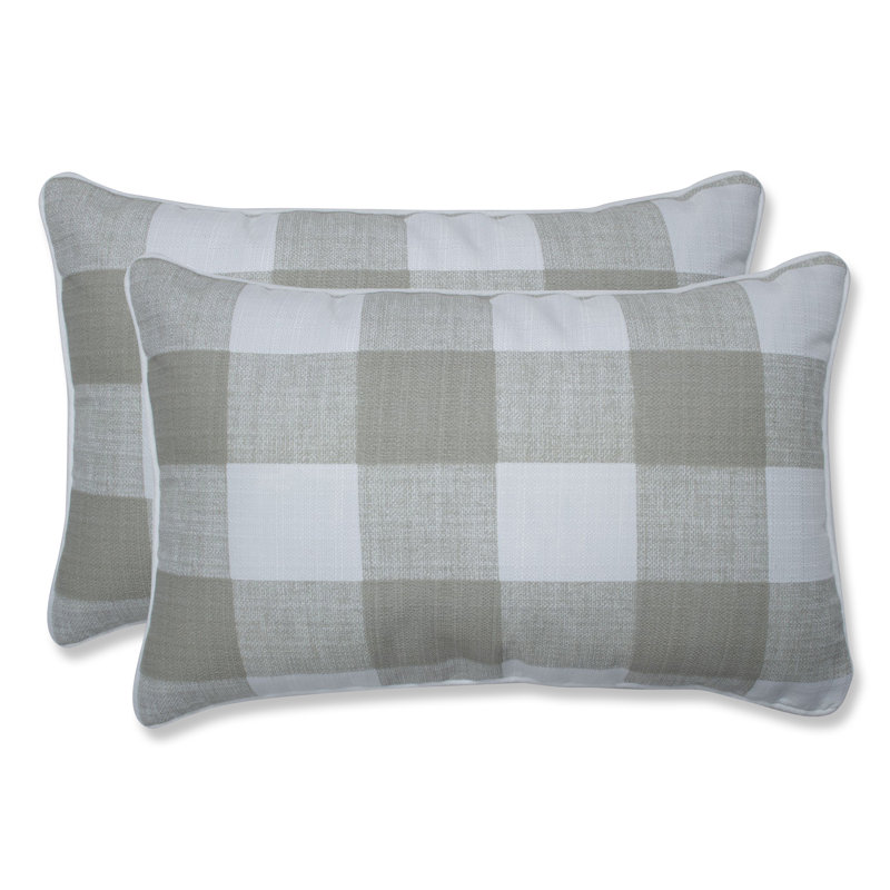 Modern Farmhouse Black and White Buffalo Check Lumbar Pillows Set