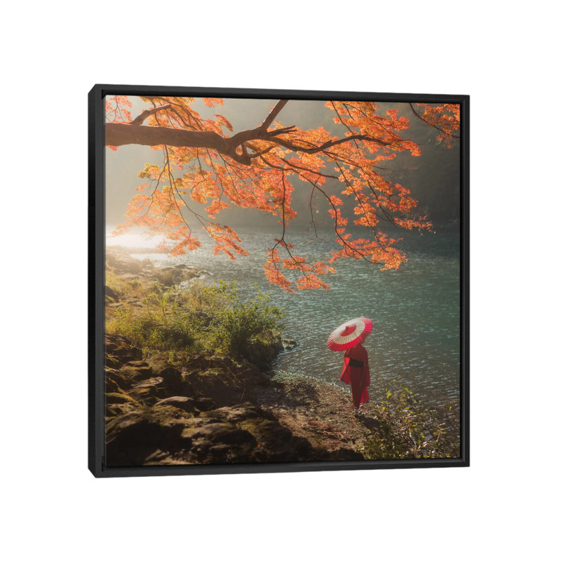 Autumn In Japan XVII by Daniel Kordan - Print on Canvas, Black Framed, 66.04 cm H x 66.04 cm W