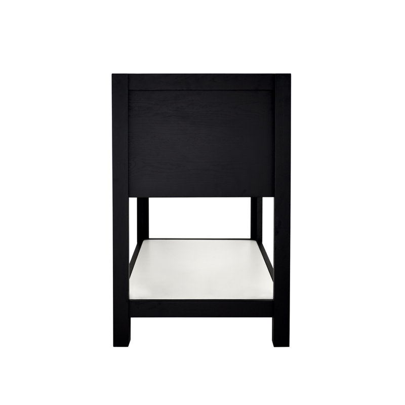 Solace 30.5" Single Bathroom Vanity Set, Pearl, Pearl, Midnight Oak