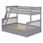 Lit superposé simple au-dessus de double avec tiroirs, lit superposé convertible en bois avec échelles, cadre de lit superposé en bois massif-2077852593