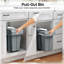 Poubelle escamotable 7,9 gallons (30 L), 2 compartiments amovibles, gris