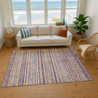 Premium Machine Washable Lampkins AMF1644 Stripes Rug
