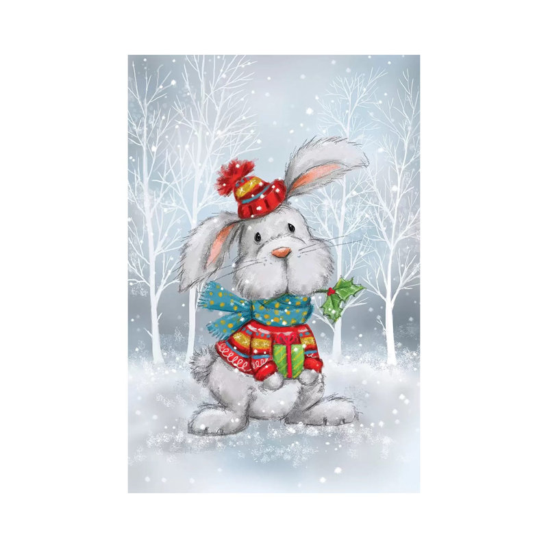 Rabbit In Wood by MAKIKO - Wrapped Canvas Print, 20.32 cm H x 30.48 cm W