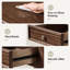 Table de chevet traditionnelle en bois de 60 cm de haut avec tiroir et tablette, pieds tournés (lot de 2), noyer-828976751