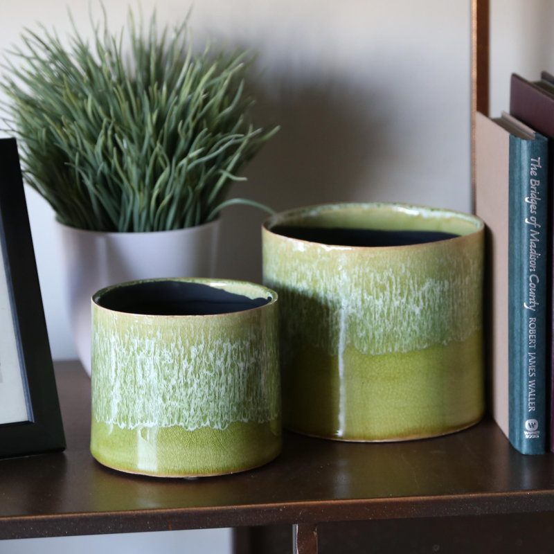 Ensemble de pots à fleurs en céramique 2 pièces Addilyn