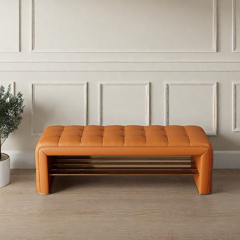 47.2in Shoe Storage Bench, Orange