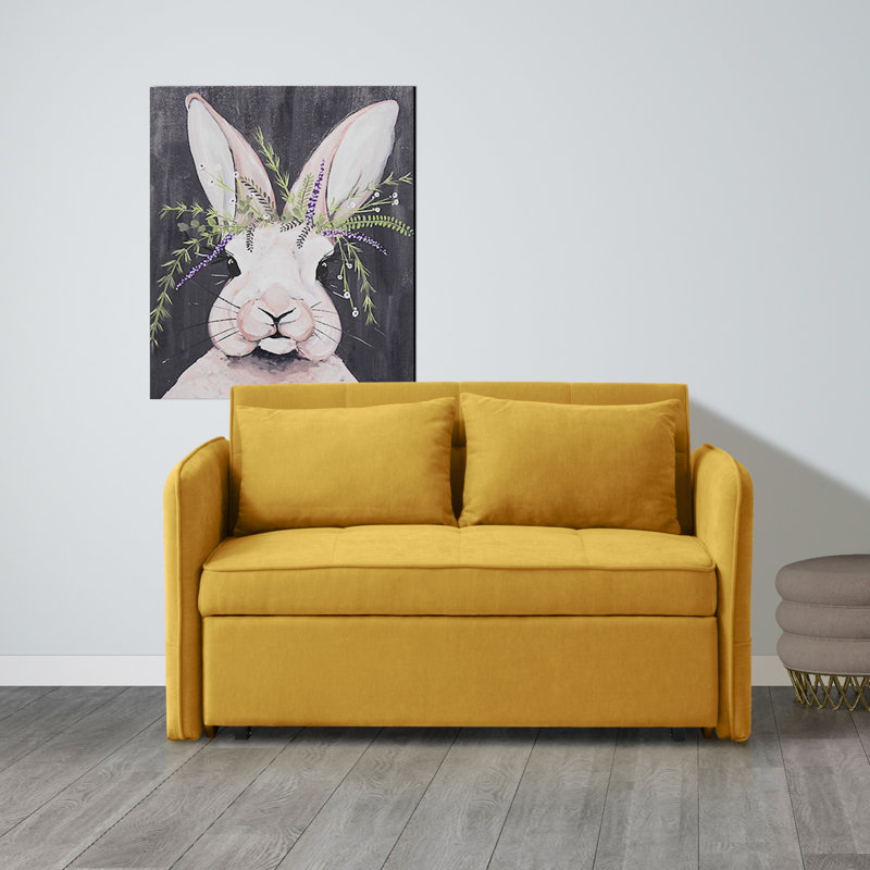 Goeselt 53.5'' Upholstered Loveseat, Yellow Chenille
