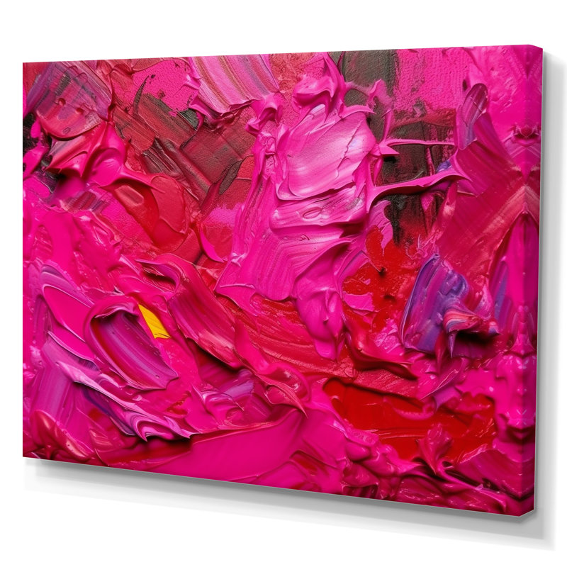 «Viva Magenta Bliss Wildness I», reproduction d'art sur toile, Toile tendue, H 34 po x l 44 po x P 1,5 po