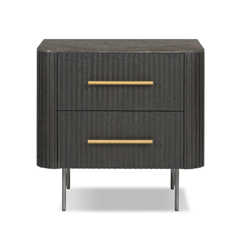 Fletcher 2 - Drawer Nightstand, Black