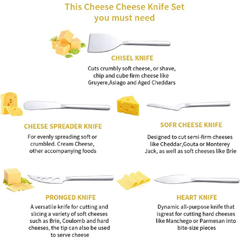 5 Piece Stainless Steel Cheese Serving Set