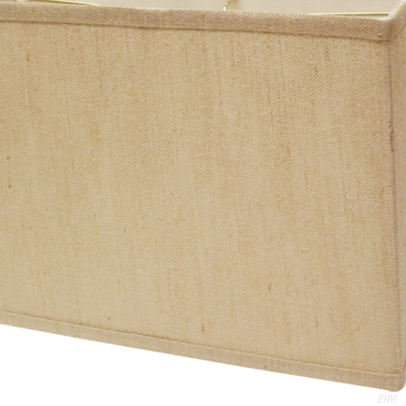 7 x 12 po en haut x 9 x 14 po en bas x 10,25 po de hauteur, abat-jour rectangulaire rétro avec ajusteur, abat-jour en tissu naturel pour lampes de table