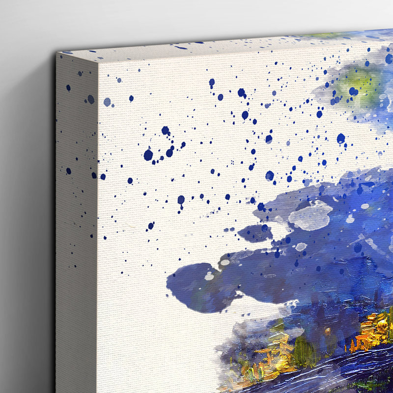 Starry Night Rhone by Vincent Van Gogh Painting on Canvas - Wrapped Canvas, 35cm H x 50cm W
