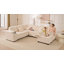 Canapé-lit modulaire convertible en velours côtelé de 110,2 po, canapé-lit modulaire en forme de L avec USB / Type-C, porte-gobelets, rangement pour accoudoirs cachés et repose-pieds pour le salon / petit espace-130047751