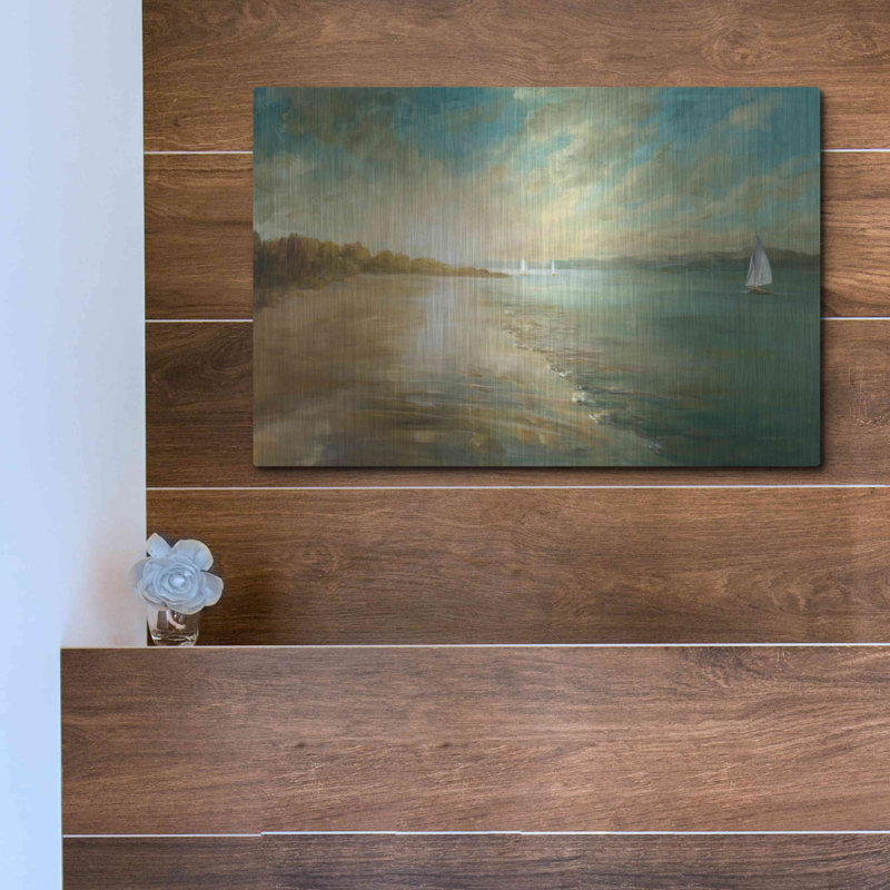 Art mural en métal «Coastal Glow» par Danhui Nai, H 12 po x l 16 po