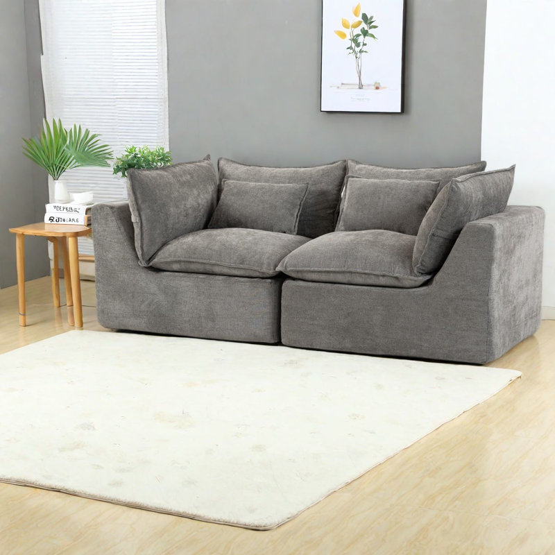 Canapés confortables surdimensionnés en velours, conception modulaire moderne pour le salon