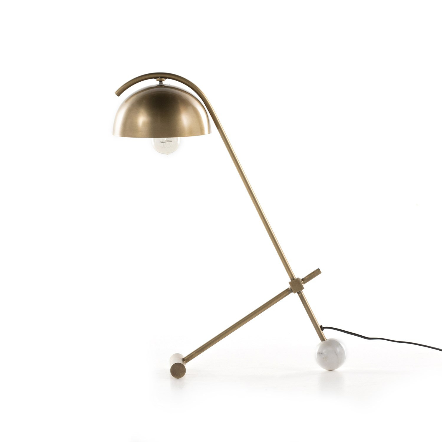 Delano Desk Lamp, Charcoal/White Marble, Gold, Yes