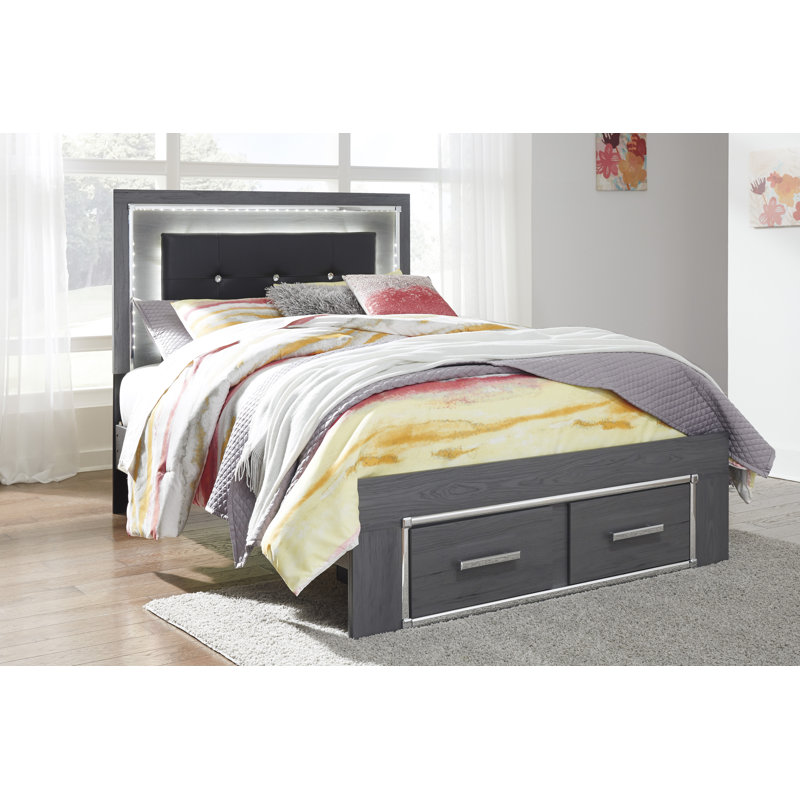 Lit double, commode et table de chevet Lodanna