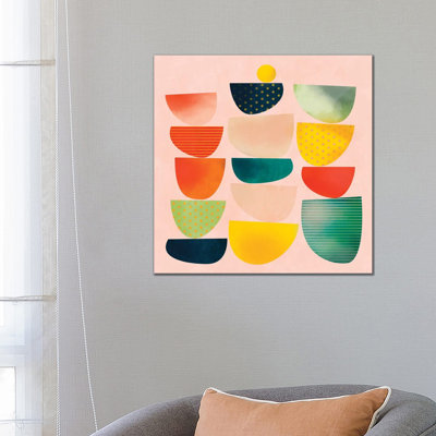 Mid Century Geometric Half Circles by Ana Rut Bré - Gallery-Wrapped Canvas Giclée on Canvas