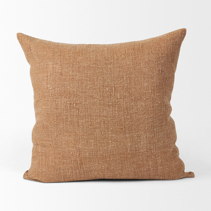 Housse de coussin carré en lin Jack, rouille