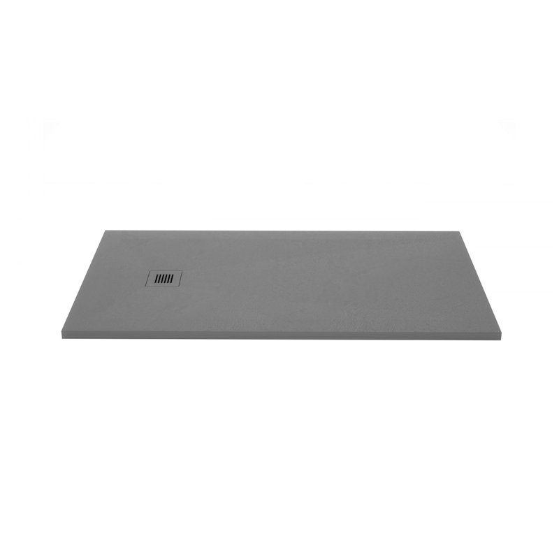 Feel 60'' W 32'' D Rectangular Shower Base, Concrete Gray