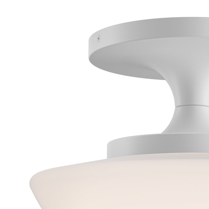Hinkley Knox Semi-Flush Mount Schoolhouse Ceiling Light, Chalk White