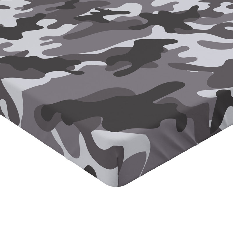 Drap-housse orange Ambesonne, Drap-housse de taille double, Camouflage gris / noix de coco