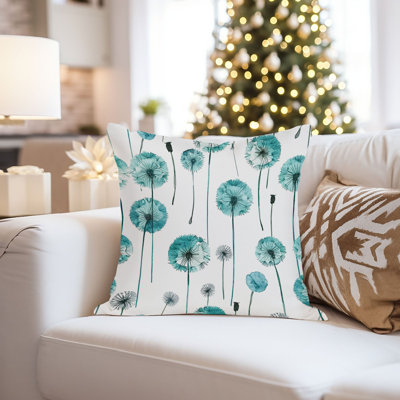 Botanical Turquoise Teal Dandelions V Modern