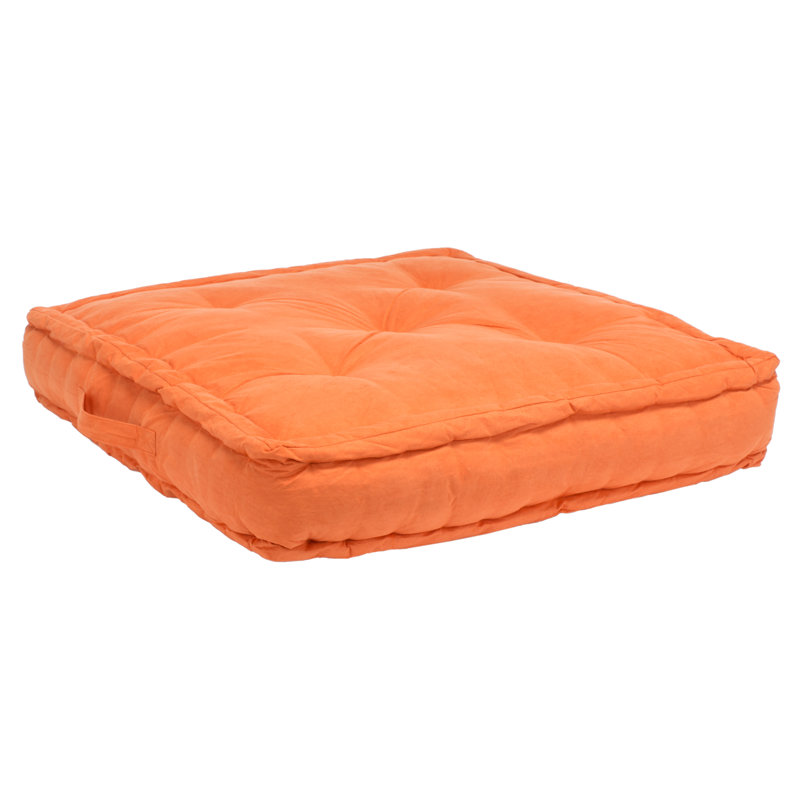 Gardenia Floor Pillow, Orange, 25" H x 25" W