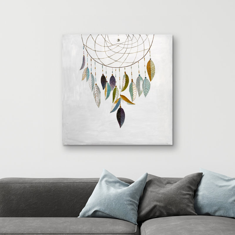 Dreamcatcher with feathers - 32"x32" art on canvas