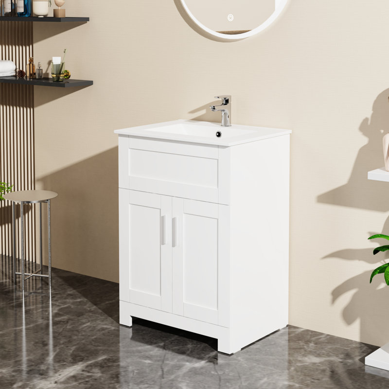 24" Sink Bathroom Vanity Laundry Cabinet Combo
