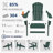Folding Adirondack Chair, SGS Tested, Wooden Textured With Cup Holder, Heavy All-Weather HDPE Comfortable Set Poolside Backyard Lawn Green Set 2-124432827