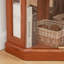 Corner Glass Cabinet Lighted Curio Cabinet Corner Display Case For Living Room, Curio Cabinet, Antique Collection, Wine,Bar Glass Storage Light Included