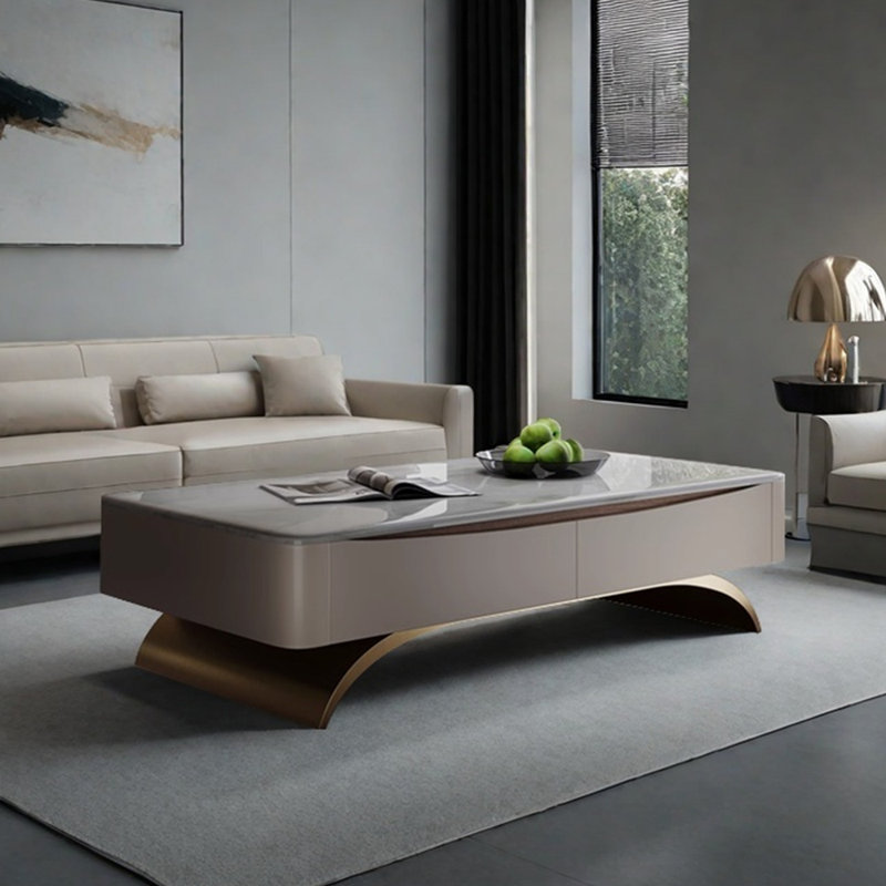 Table basse au design minimaliste léger, H 17,71 po x L 55,11 po x l 27,55 po