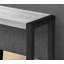 Table d'appoint, côté, bout, étroit, petit, 2 niveaux, stratifié gris, métal noir, contemporain, moderne-2072617109