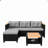 3-Piece L-Shaped Wicker Patio Set With Gray Cushions And Acacia Wood Storage Table-1771210815