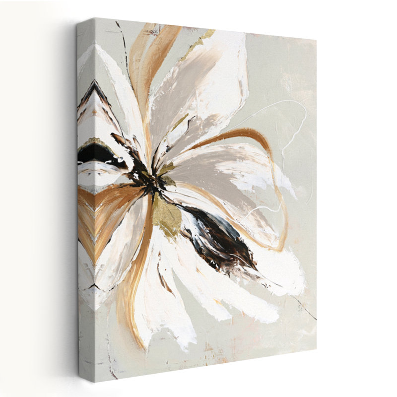 Cornelia - art floral noir et blanc, H 48 po x l 32 po