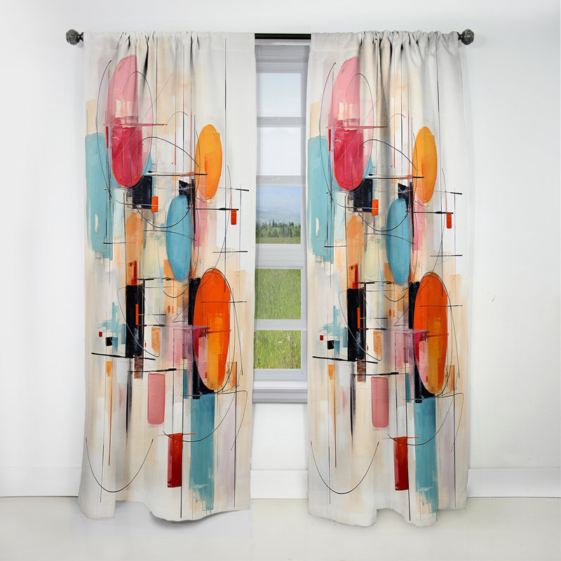 Cedarpoint - Midcentury Abstract Blackout Curtain - 1 Panels, 52" W x 90" L