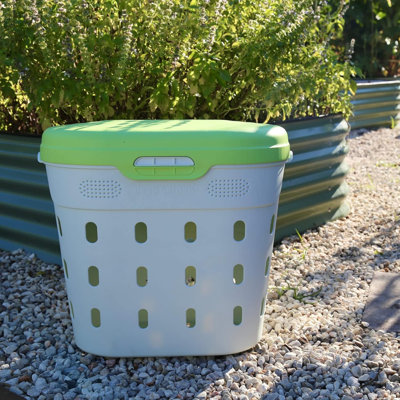 Add Ons Polypropylene Plastic Outdoor Worm Bin with Latching Lid